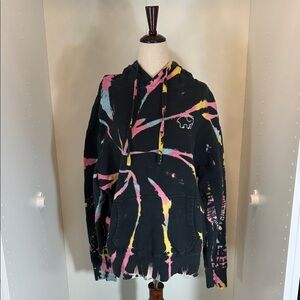 Ivory Ella Black and Pink Tie-Dye Hoodie